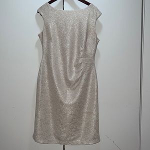 MARINA Beige and Silver Dress